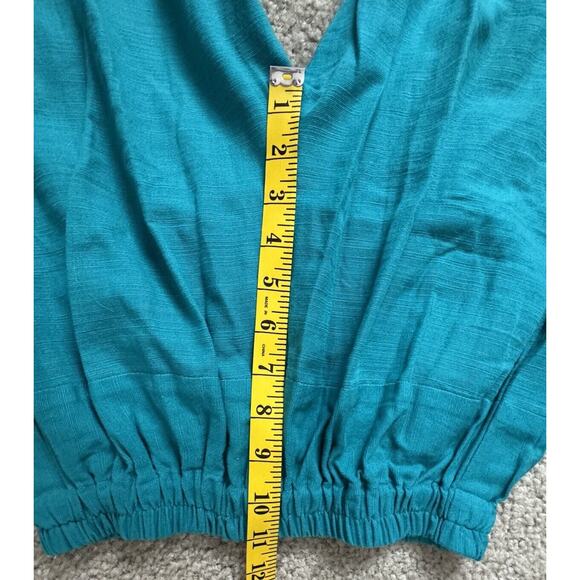 Mid Length Teal Kurta Shalwar Linen Stitched Traditional Women Dress Pant Large - Picture 16 of 16